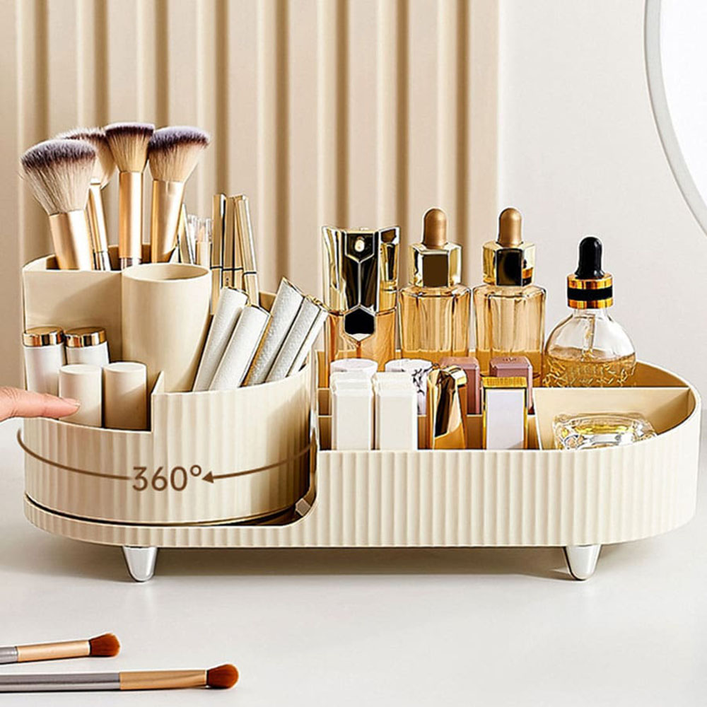 Home Edit Bathroom Storage - 360° Rotatable Makeup Storage Organizer Multi-grid